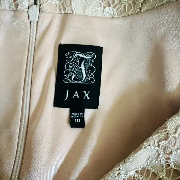 Jax Cream Lace Lined V Neck Dress Size 10 - Picture 4 of 7